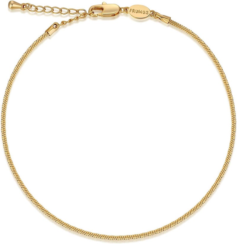 FRUMOS Dainty Layering Bracelets for Women 18 k Gold Plated Fashion Adjustable Chunky Cuban Paperclip Link Chain Bracelets Jewelry for Women Gift - Image 1